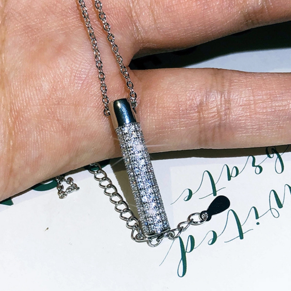 14k Rose gold & sterling sliver diamond necklace - Picture 9 of 10